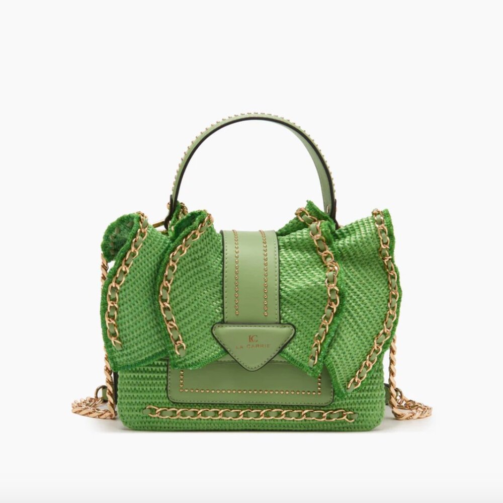 La Carrie Women's Wave Raffia - Verde Bags - (BRAND NEW- NEVER USED)